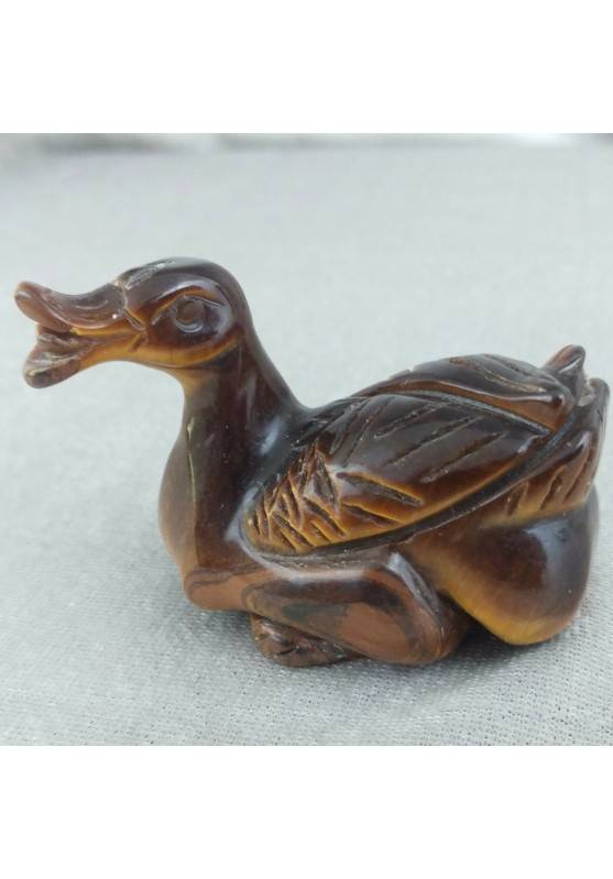 Swan in Tiger’s Eye DUCK Polished Handmade Perfect Stone Minerals Chakra−3